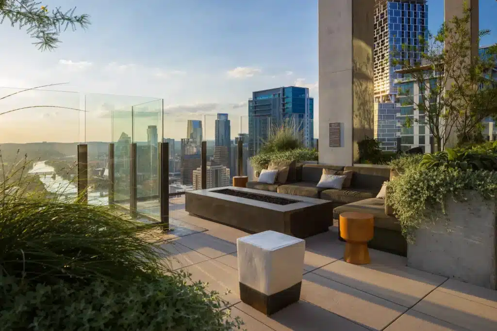 700 River sky lounge interior, Austin TX